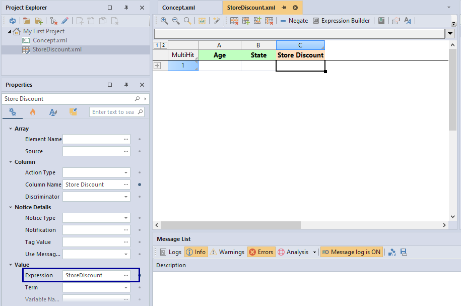 Action Column expression in DT V10
