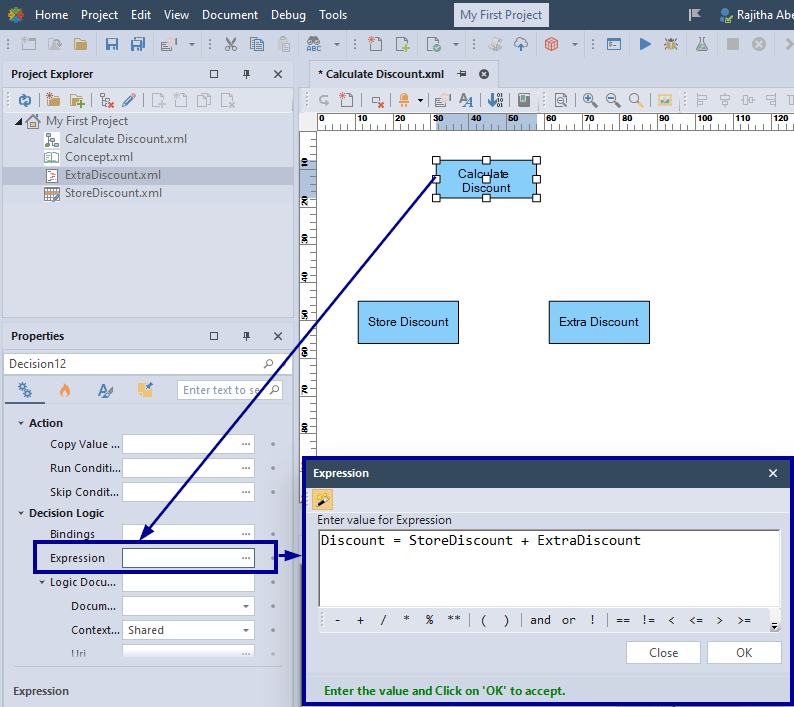 Expression in a Decision Graph V10