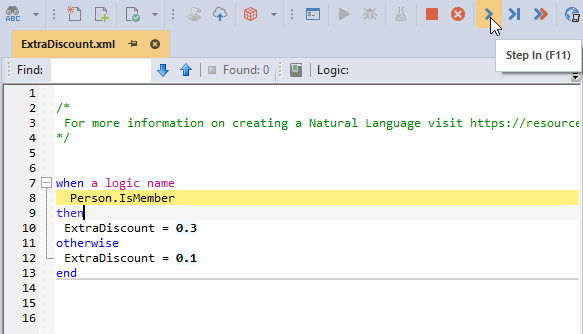 Next Step in NL Debug V10