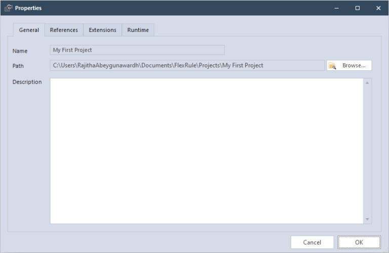 Project Properties - FlexRule Resource Hub