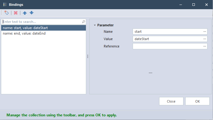 Binding Parameters in detail V10