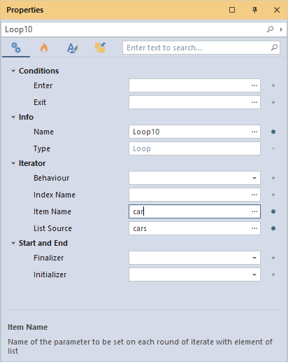 Properties in Loop V10