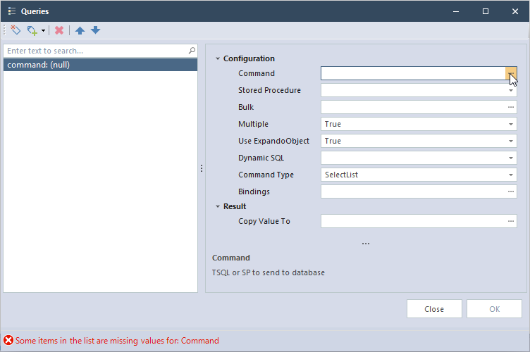 Queries Manual builder V10