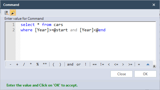 Query command V10
