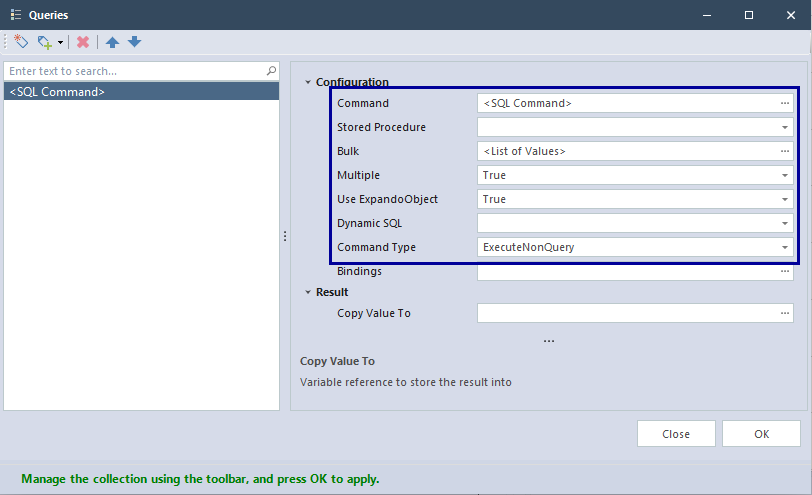 Bulk Data in DB node V10