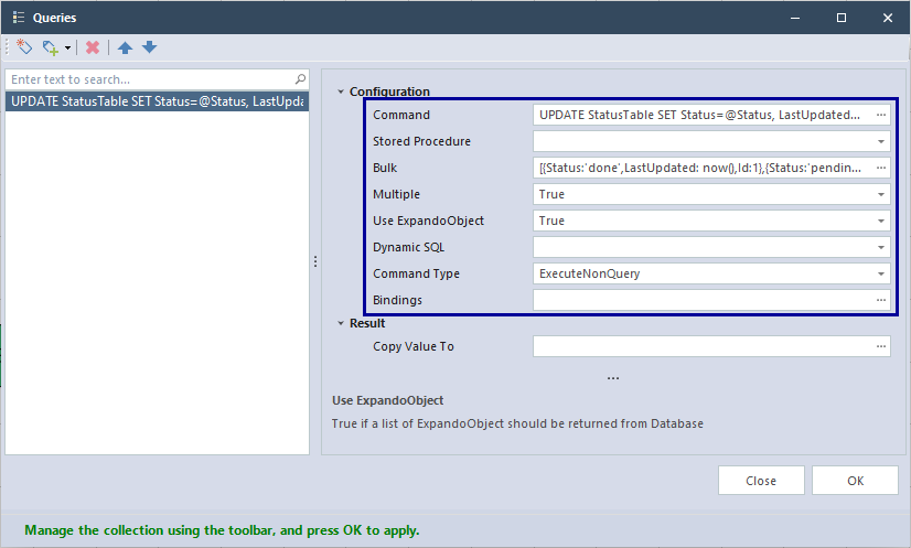 Execute non Query V10