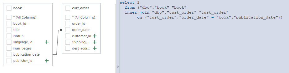 Inner Join result QB V10