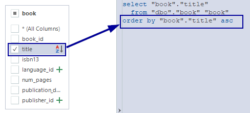 Order by in QB V10