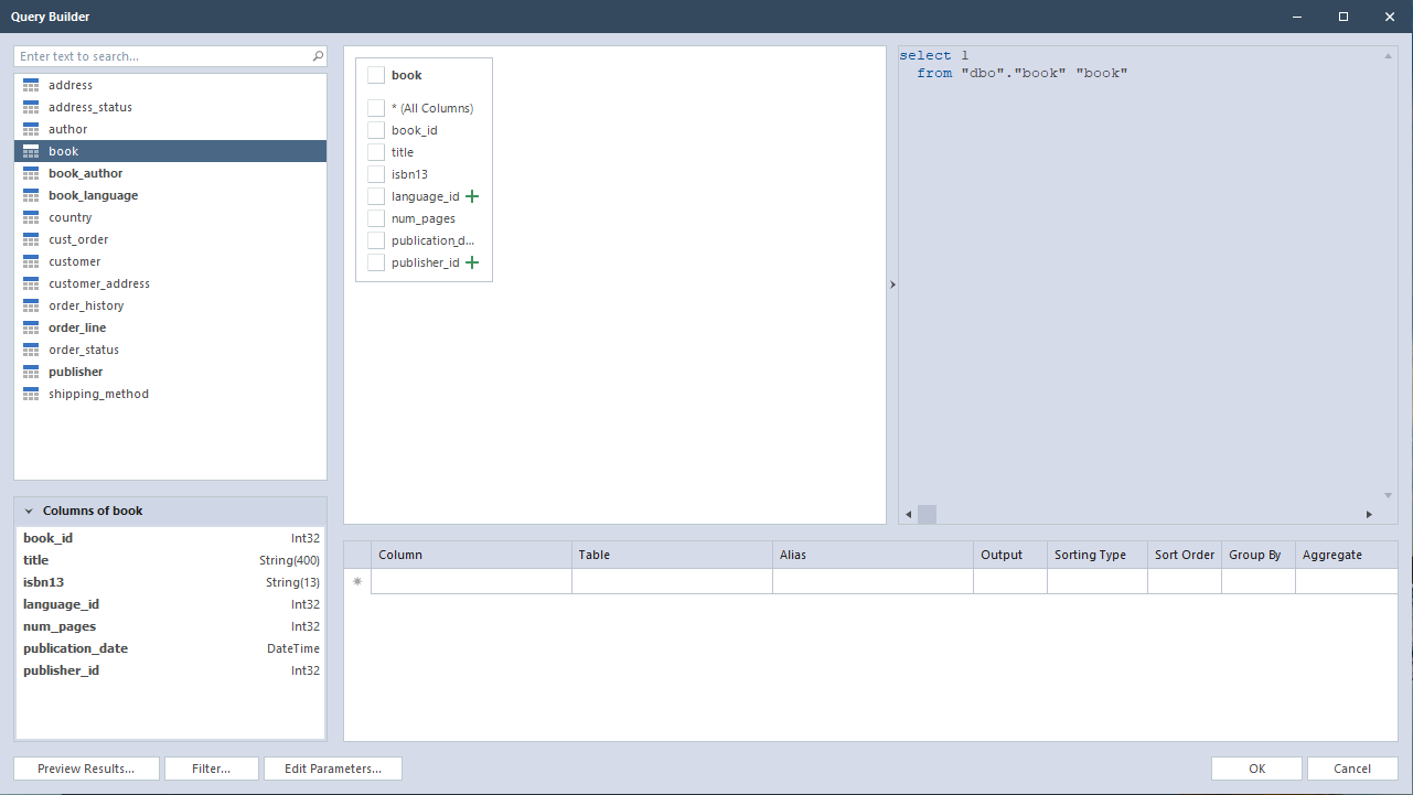 Select Table in QB option 1 V10