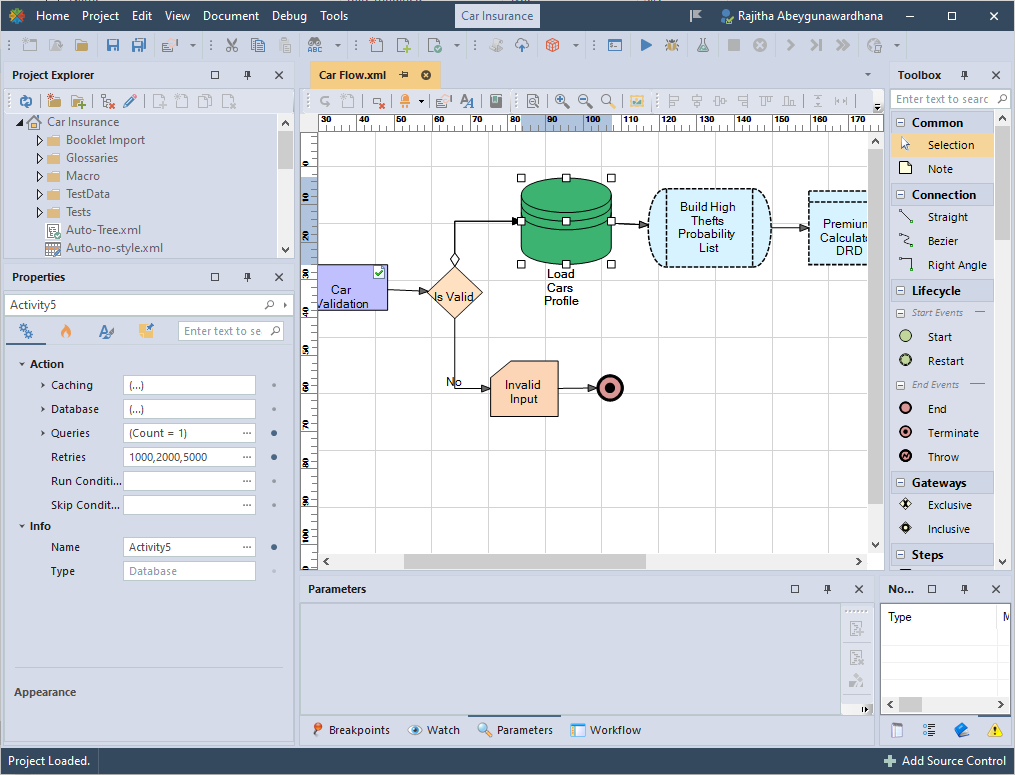 profiling session start page V10
