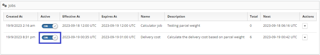 Trouble shooting details specifying to check if the Job is enabled in the Workbench Jobs list view