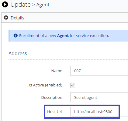 Trouble shooting details specifying to check the Agent IP address is the same as the configurator in the Agent Edit view