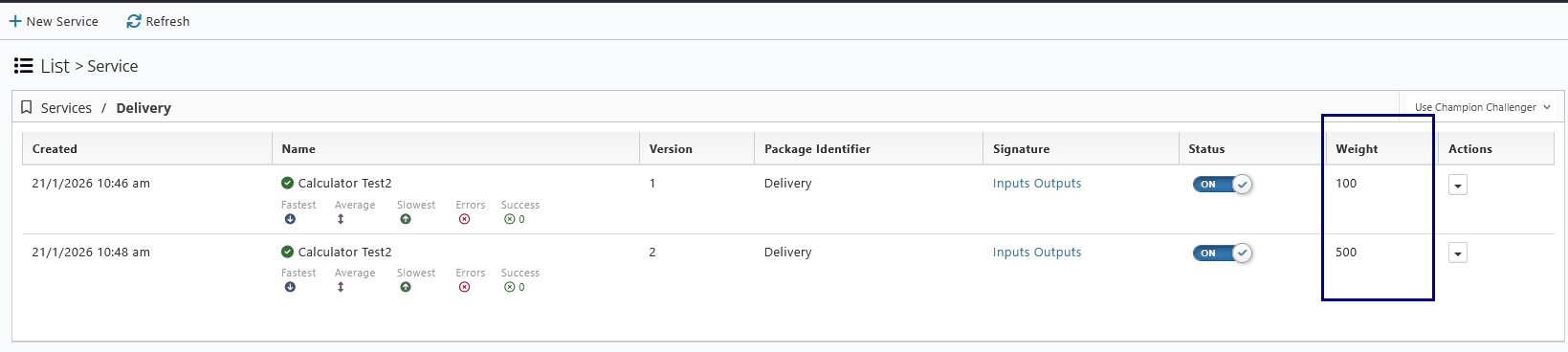 Weight Assign to CC