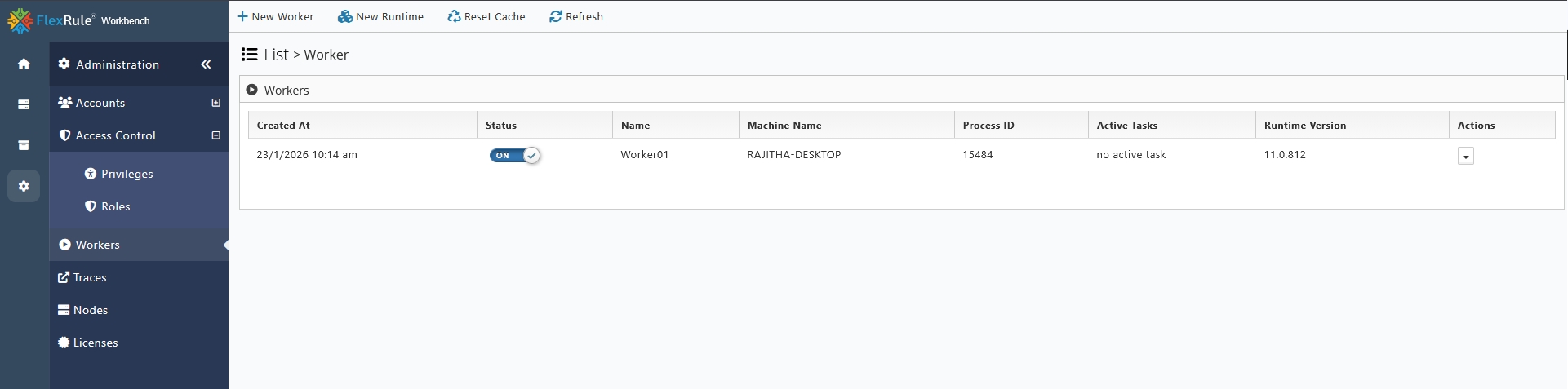 Worker setup to Job