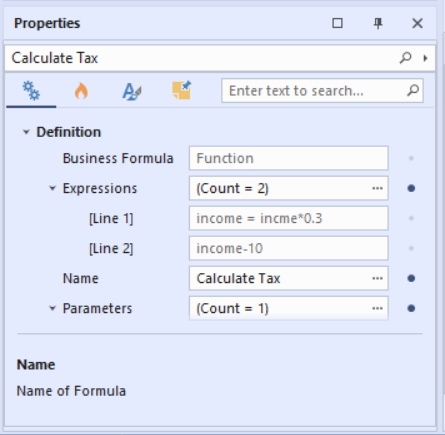 Properties for function type