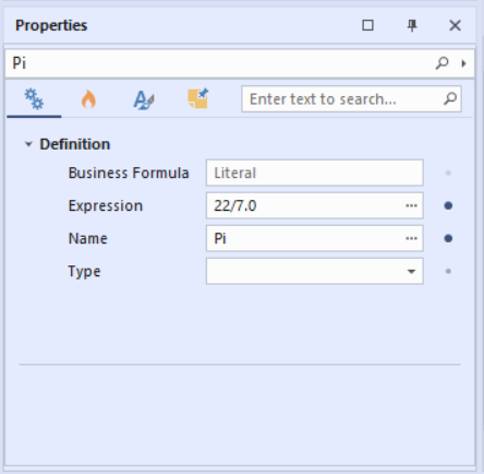 properties for Literal type