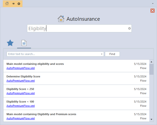 Search in Project home