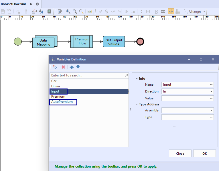 Booklet scenario sample binding logic document.