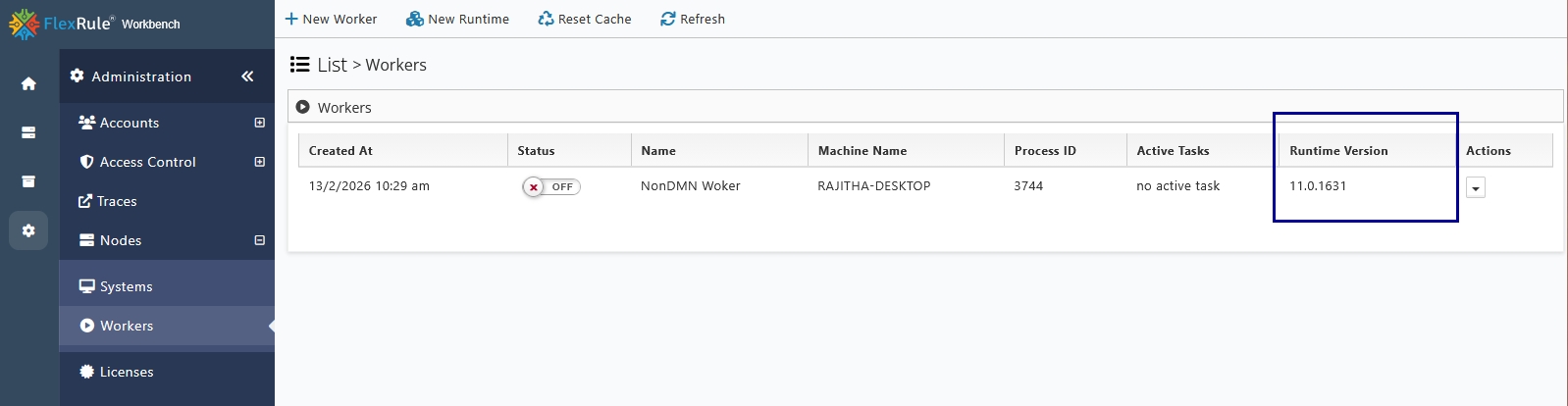 Runtime specify