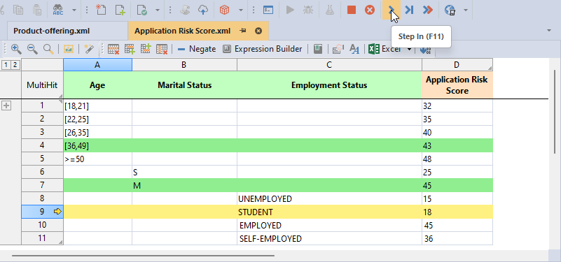 Application Risk Score DT - (Debug)