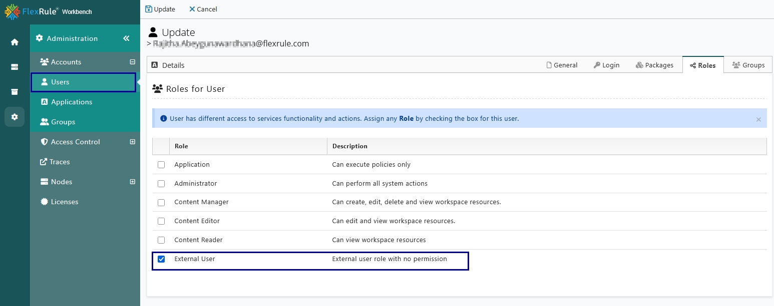 USer Role for the Azure AD