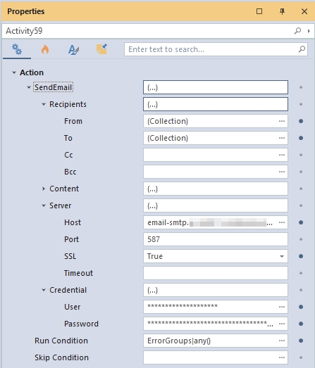 Email settings