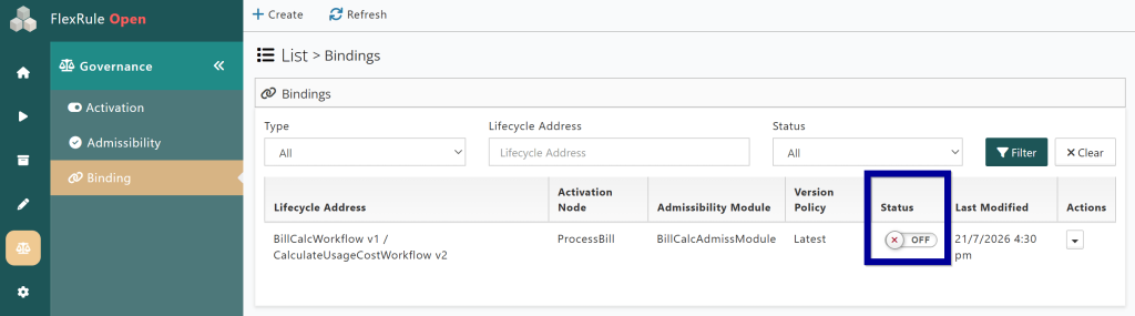 Admiss_GeneralRules - BindingsStatus