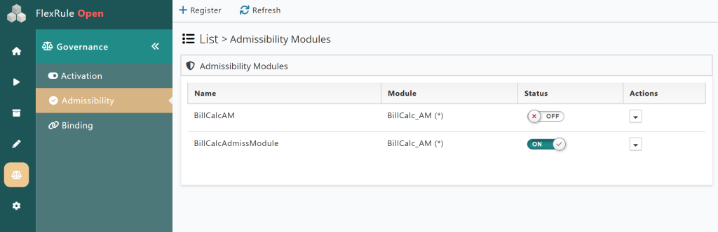 LifecycleGoverningTools - RegisteredAdmissModule