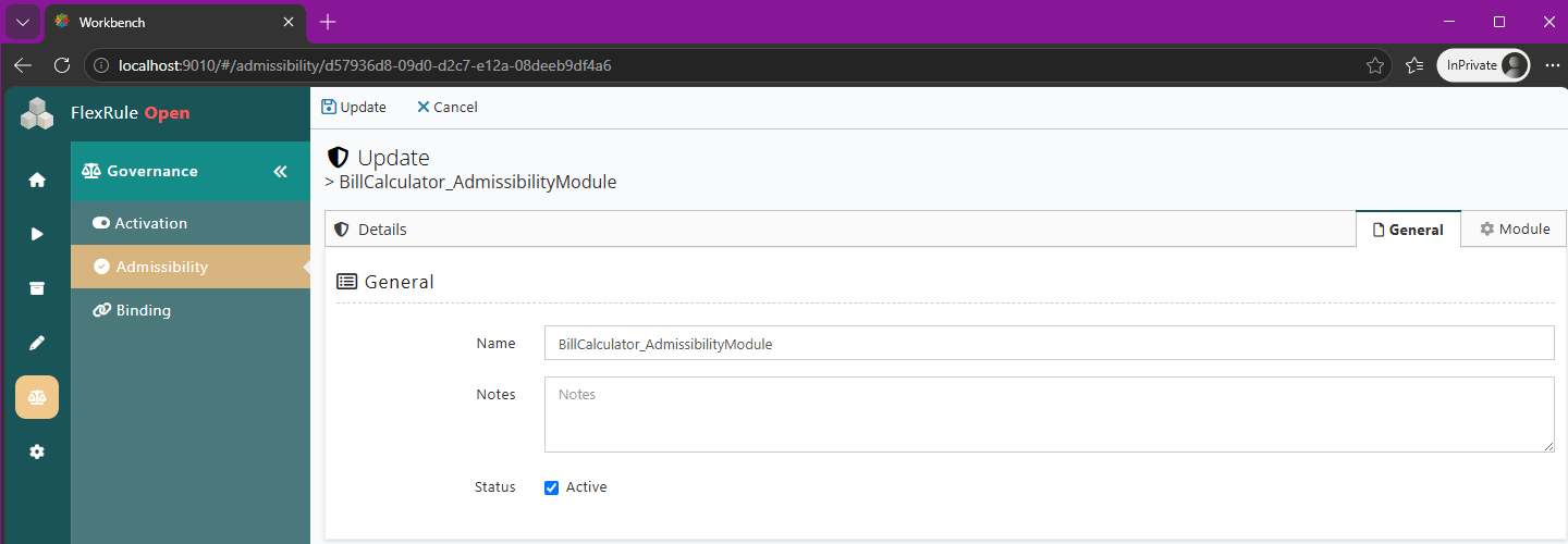 AdmissibilityModule - UpdateDetails_GeneralTab
