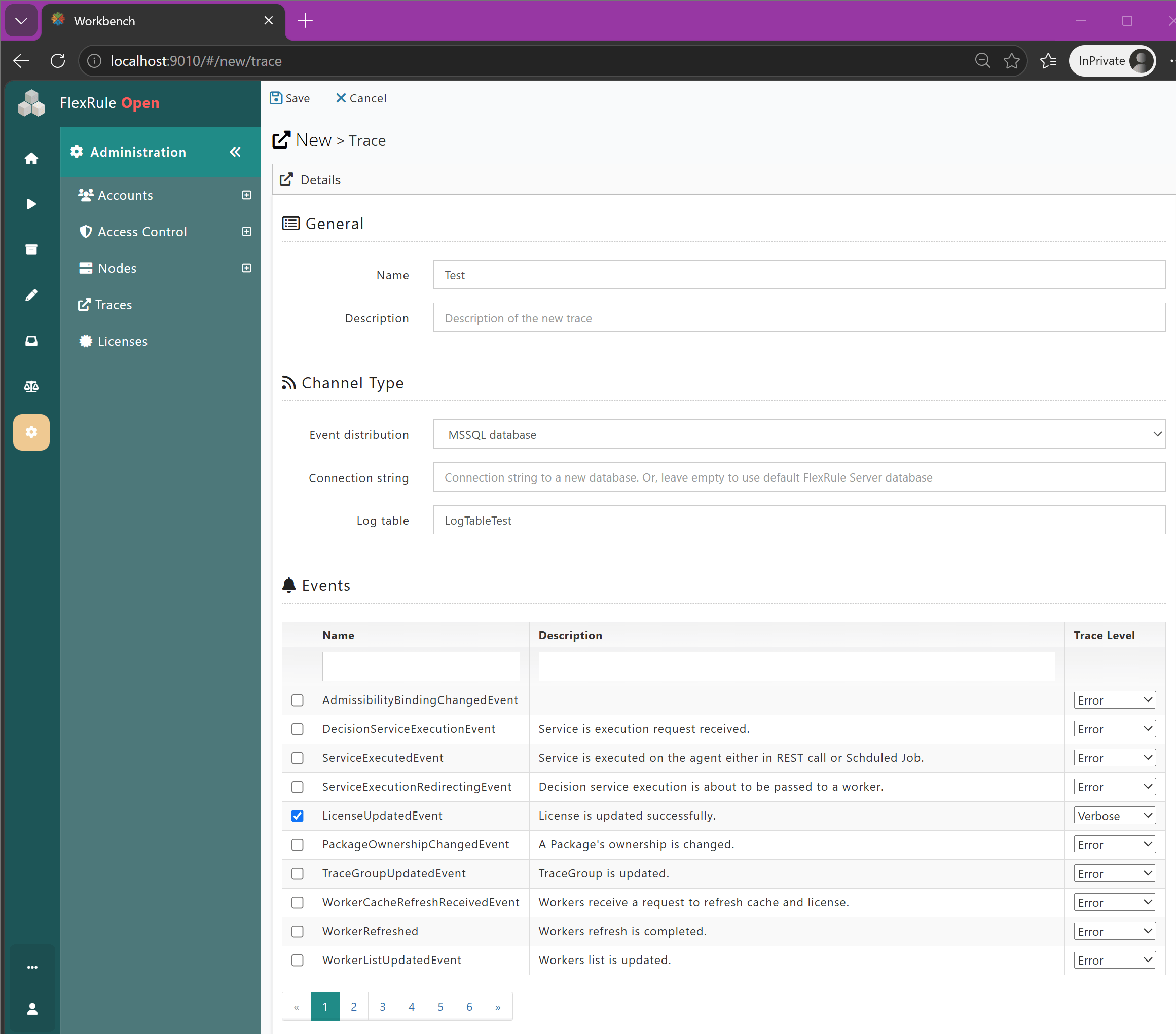 New Database Trace